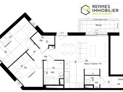 Vente appartement 3 pièces Liffré 35