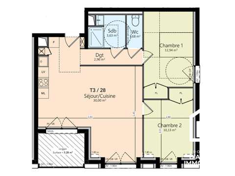 Vente appartement 3 pièces