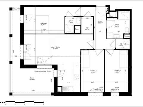 Vente appartement 4 pièces Lorient Bois du Château 56