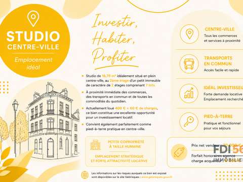 Vente Studio 1 pièce Lorient Centre Ville 56