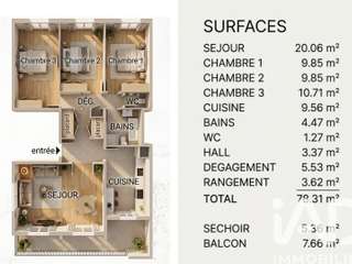 Vente appartement 4 pièces Vente appartement 4 pièces