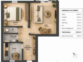 Vente appartement 2 pièces Vente appartement 2 pièces