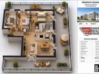 Vente Appartement 4 piècesMondeville