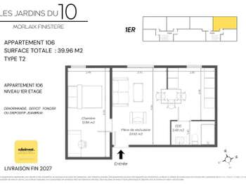 Vente appartement 2 pièces Morlaix 29