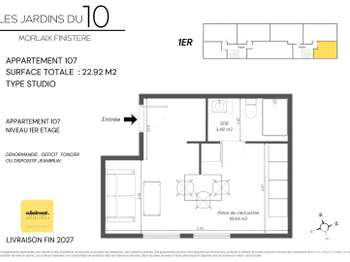 Vente Appartement T1Morlaix