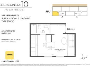 Vente Appartement T1Morlaix