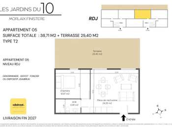 Vente Appartement 2 piècesMorlaix