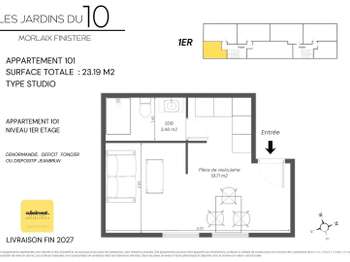 Vente appartement 1 pièce Morlaix 29