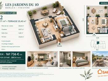 Vente Appartement 2 piècesMorlaix