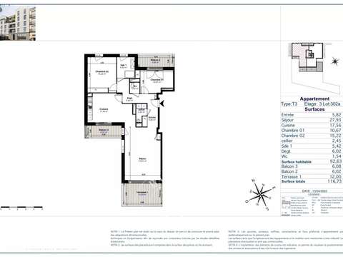 Vente appartement 3 pièces