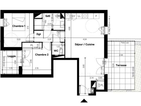 Vente appartement 3 pièces