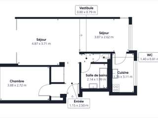 Vente Chambre 2 pièces