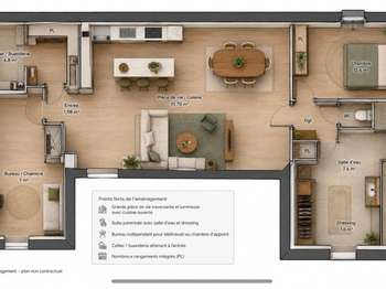 Vente appartement 3 pièces Nantes Canclaux - Mellinet 44