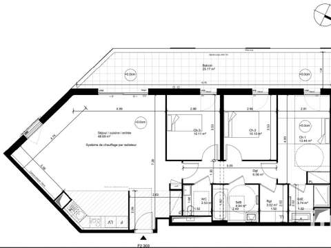 Vente appartement 4 pièces Nantes Procé - Monselet 44
