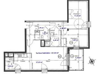 Vente appartement 3 pièces