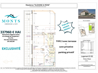 Vente appartement 3 pièces