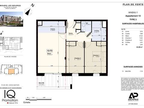 Vente appartement 3 pièces
