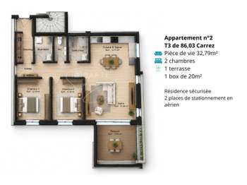 Vente appartement 3 pièces Quimper 29