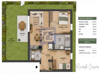 Vente appartement 3 pièces Quimper Guerlac'h - Kermoguer - Kerfeunteun Nord - Cuzon 29