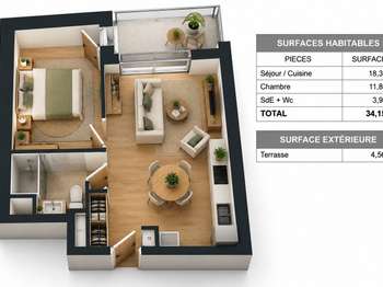 Vente appartement 2 pièces Vente appartement 2 pièces