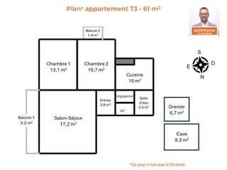 Vente appartement 3 pièces