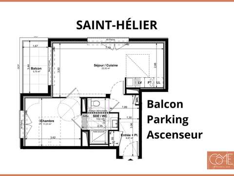 Vente appartement 2 pièces Rennes Saint-Helier 35