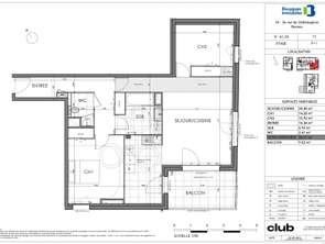 Vente Appartement 3 piècesRennes Sud