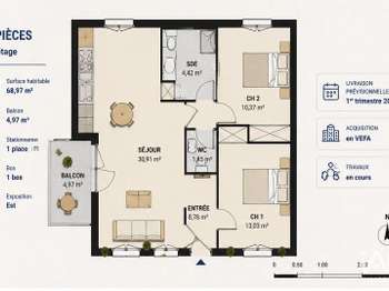 Vente appartement 3 pièces