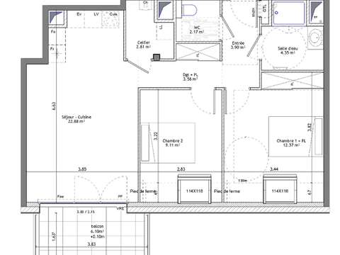 Vente appartement 3 pièces