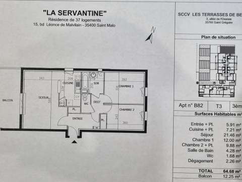 Vente appartement 3 pièces