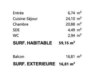Vente appartement 3 pièces
