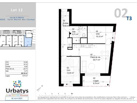 Vente appartement 3 pièces Saint-Martin-des-Champs 29