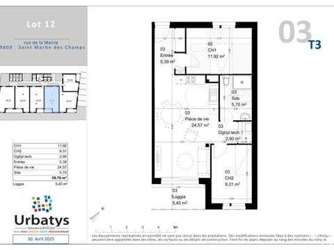 Vente appartement 3 pièces Saint-Martin-des-Champs 29