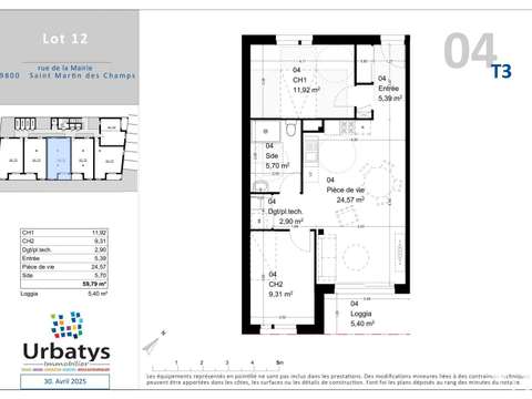Vente appartement 3 pièces Saint-Martin-des-Champs 29