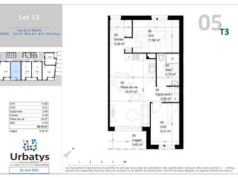 Vente appartement 3 pièces Saint-Martin-des-Champs 29