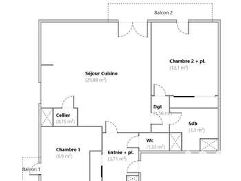 Vente appartement 3 pièces Saint-Nazaire 44