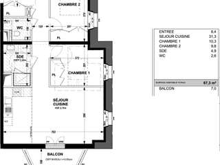 Vente appartement 3 pièces