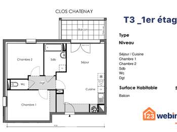 Vente appartement 3 pièces