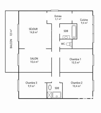 Appartement 5 pièces 83 m² · à Toulon · 83 m² · 204 000 €