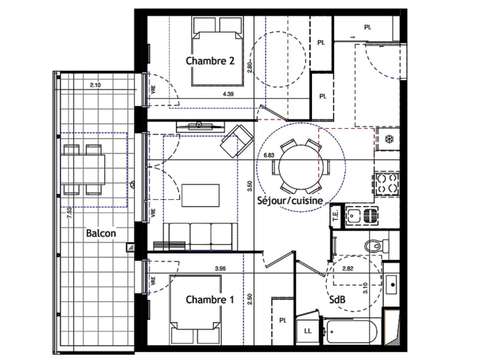 Vente appartement 3 pièces Valras-Plage 34