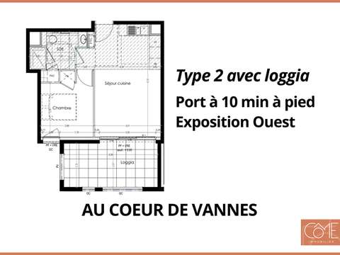 Vente appartement 2 pièces Vannes Centre Ville 56
