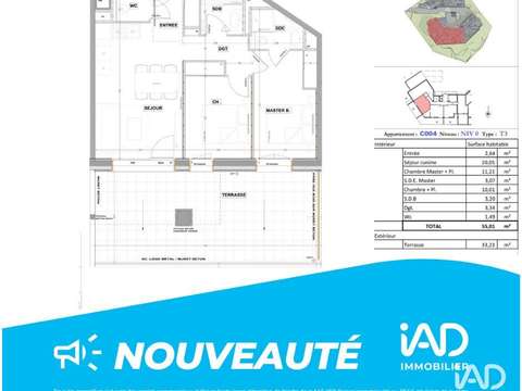 Vente appartement 3 pièces