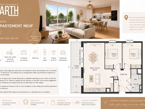 Vente appartement 3 pièces Vern-sur-Seiche 35