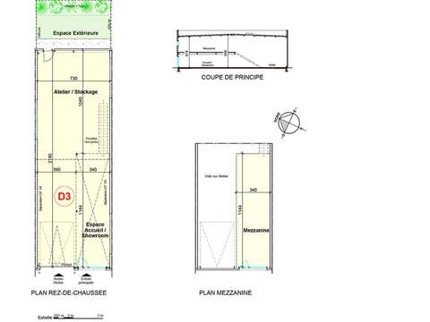 Bureaux et commerces 1 pièce