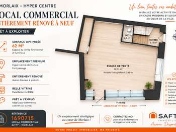 Vente Bureaux et commerces 62 m&sup2;Morlaix