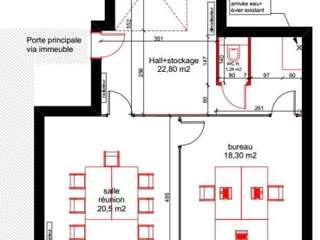 Bureaux et commerces 3 pièces