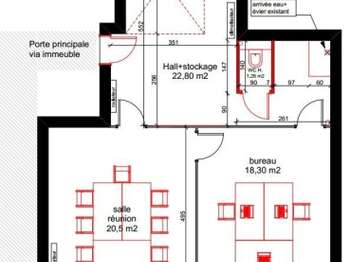 Bureaux et commerces 3 pièces