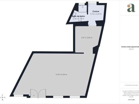 Bureaux et commerces 2 pièces