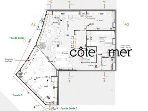 Bureaux et commerces 3 pièces