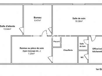 Bureaux et commerces 3 pièces
